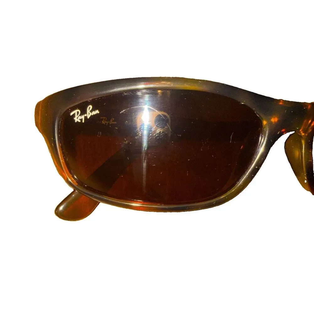 RAY-BAN RB4115 642/73 Shiny Tortoise Brown Sleek Predators Wrap Sunglasses
